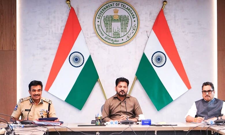 Telangana Chief Minister A Revanth Reddy conducting a review meeting