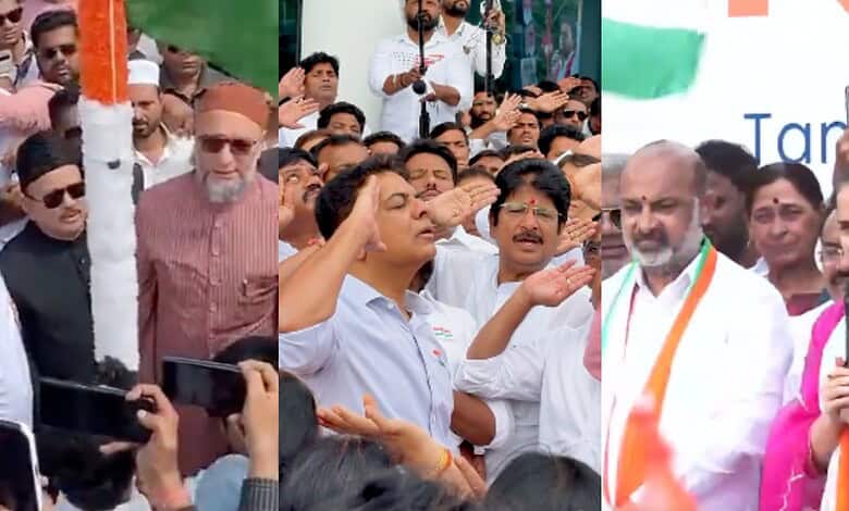 Telangana Opposition party celebrate Independence Day