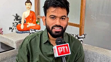 Cockroach Janata Party founder Abhijeet Dipke speaks during an interview with PTI, in Chhatrapati Sambhajinagar, Maharashtra, Monday, Aug. 3,