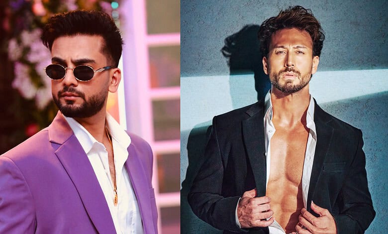 Elvish Yadav and Tiger Shroff on set during Bollywood debut shoot, stylish and confident.