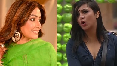 Arshi Khan and Hina in Bigg Boss 11, discussing a disagreement.