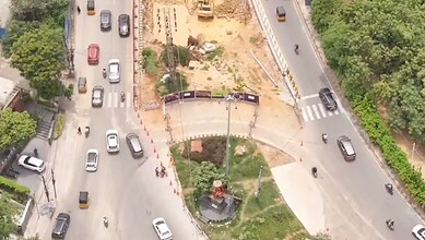 Aerial view of KBR Park with one-way traffic and pedestrian pathways.