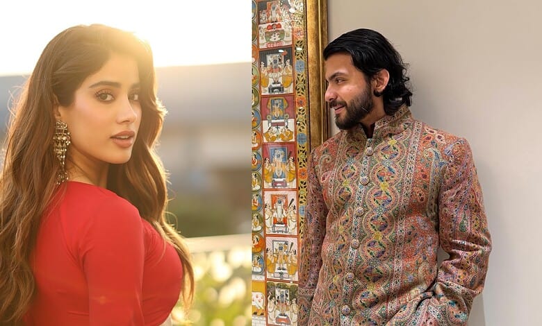 Janhvi Kapoor and Shikhar sharing a happy moment at a family gathering.