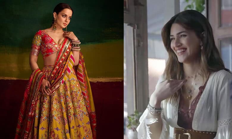 Kangana in traditional Raksha Bandhan attire, smiling and posing in a festive setting.