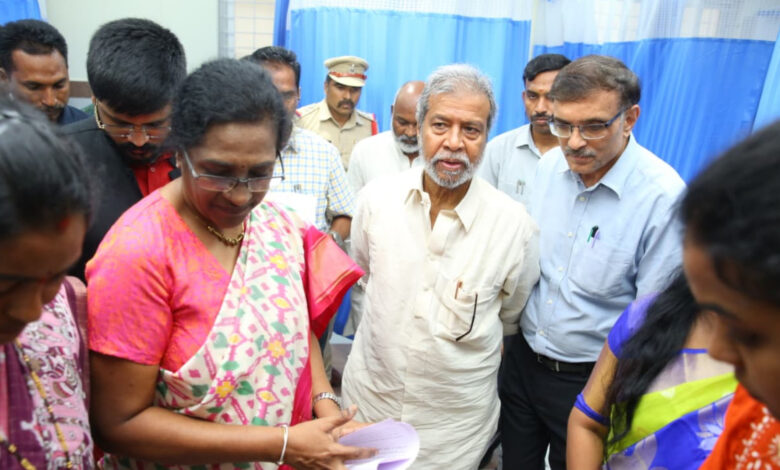 Telangana Health Minister Damodar Raja Narasimha conducts a surprise inspection of the Critical Care Block.