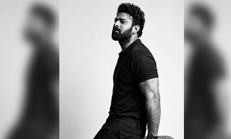Prabhas poses with Hyderabad doctor, showing a serious expression in a black t-shirt.