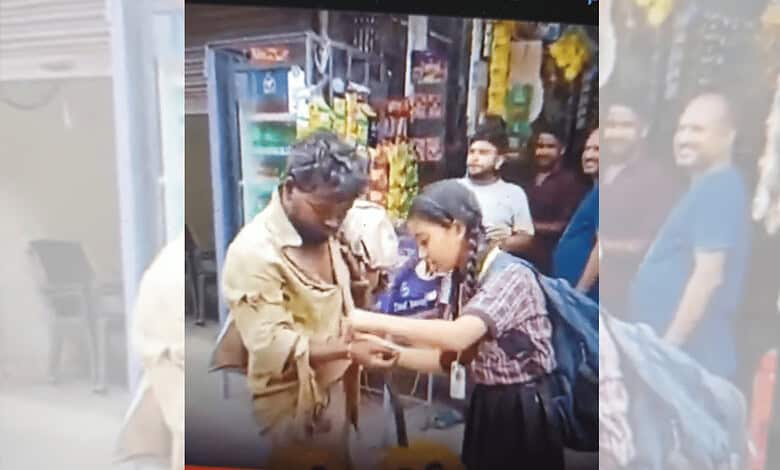 Rakhi gesture: Girl ties rakhi on poor man’s wrist in viral clip