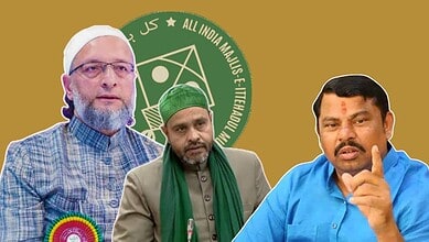 Raja Singh questions Asaduddin Owaisi on MLC's expulsion in a political debate.