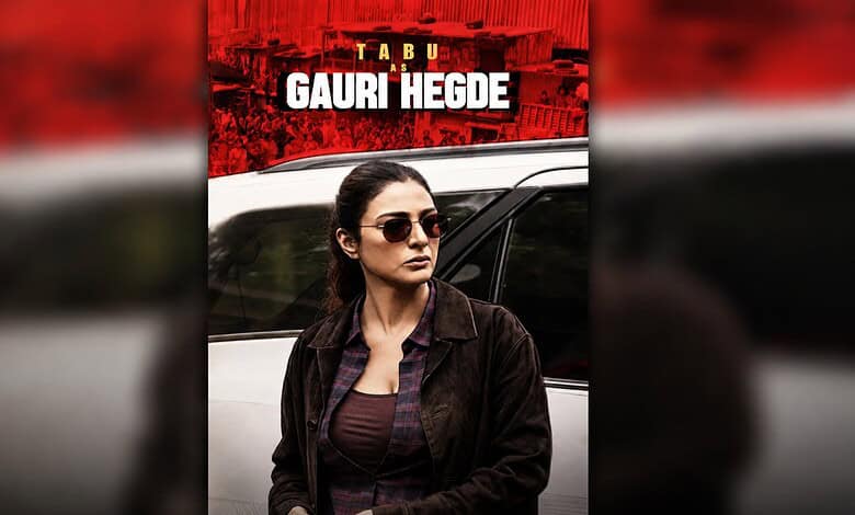 Tabu wearing sunglasses and a brown jacket, standing near a car in Hyderabad.