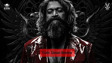Dark, intense image of a bearded man with wings and a sinister background, related to Toxic movie review.