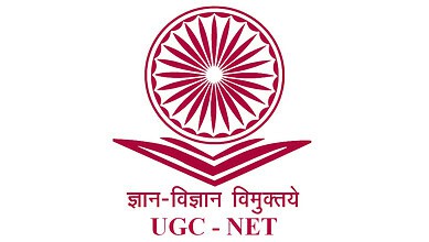 UGC-NET logo with Indian emblem and Sanskrit text, symbolising education and knowledge.