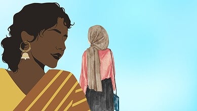 Diverse women in traditional and modern attire, symbolising freedom of choice in Islam.