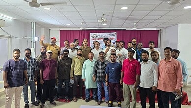 Mermbers of the Telangana App-Based Drivers Forum committee after a meeting