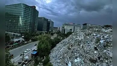 Garbage heap near IKEA in Hyderabad