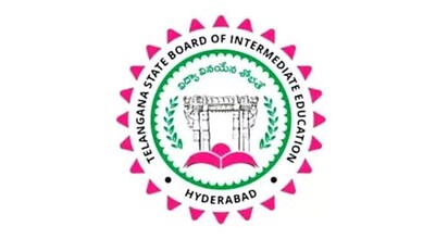 Telangana State Board of Intermediate Education logo with Hyderabad mention.