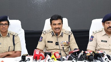 Telangana DGP address the media in Warangal