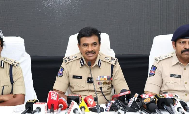 Telangana DGP address the media in Warangal