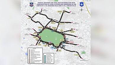 Map of KBR Park one-way system and traffic curbs from August 18 for 1.5 years.
