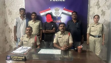 Bheemaram Police adresses the media after arresting the acused
