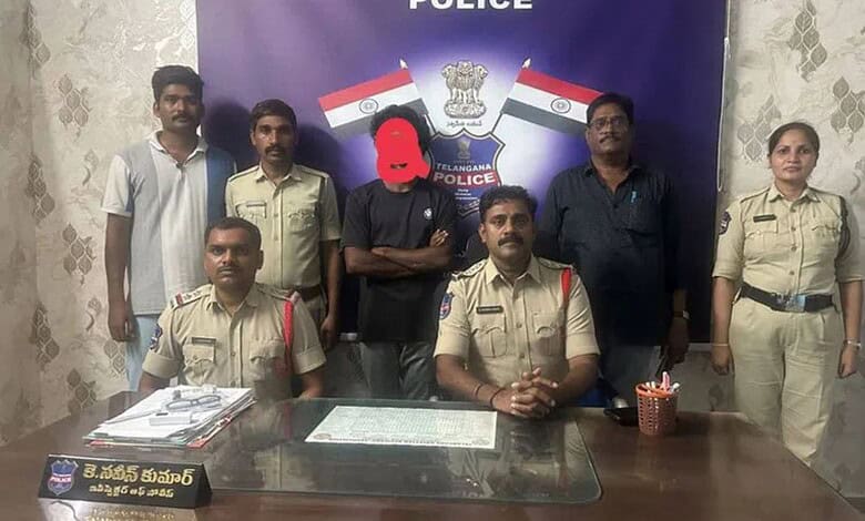 Bheemaram Police adresses the media after arresting the acused