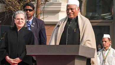 Sonia Gandhi and Malikarjun Kharge