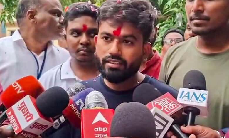 Abhijeet Dipke addresses the media