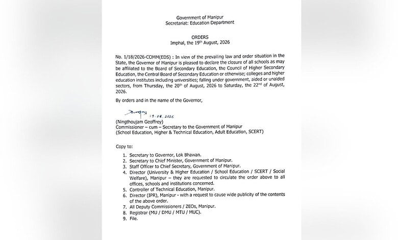 An order on schools from the Manipur government