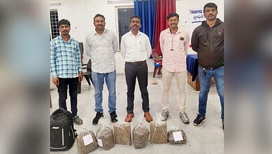 Excise team with the seized ganja