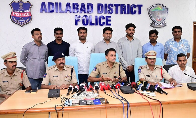 Adilabad SP addresses the media