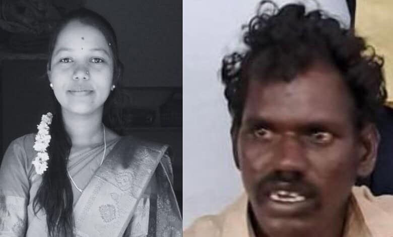 Two individuals, a young woman and a man, in a split-screen image, both with serious expressions.