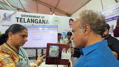 TRS President K Kavitha inquires about the smart electricity meter