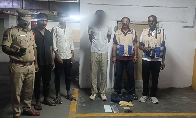 Madhapur police with convict Shaik Aman Ahmed
