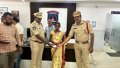 Mailardevpally police return a lost mobile phone to a woman