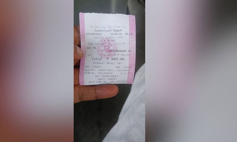 A TGSRTC passenger share image of ticket fare hike during Raksha Bandhan