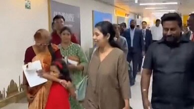 Indian tourists arrive in Chennai after surviving floods in Nepal