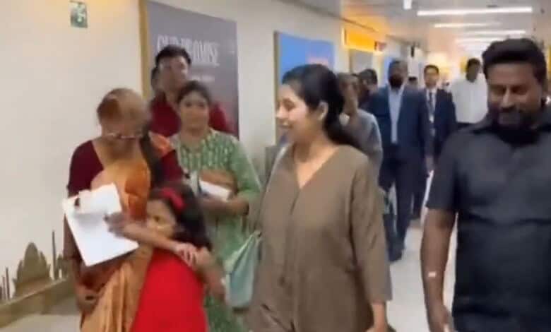 Indian tourists arrive in Chennai after surviving floods in Nepal
