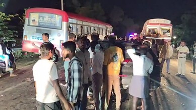 People gather at accident site in Karnataka