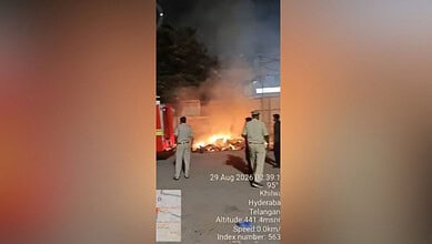 Fire breaks out near Charminar bus stand in Hyderabad