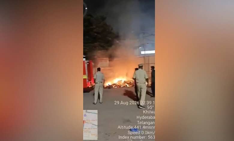 Fire breaks out near Charminar bus stand in Hyderabad