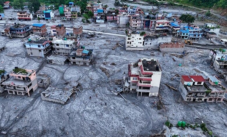 Devastation due to f;oods in Nepal