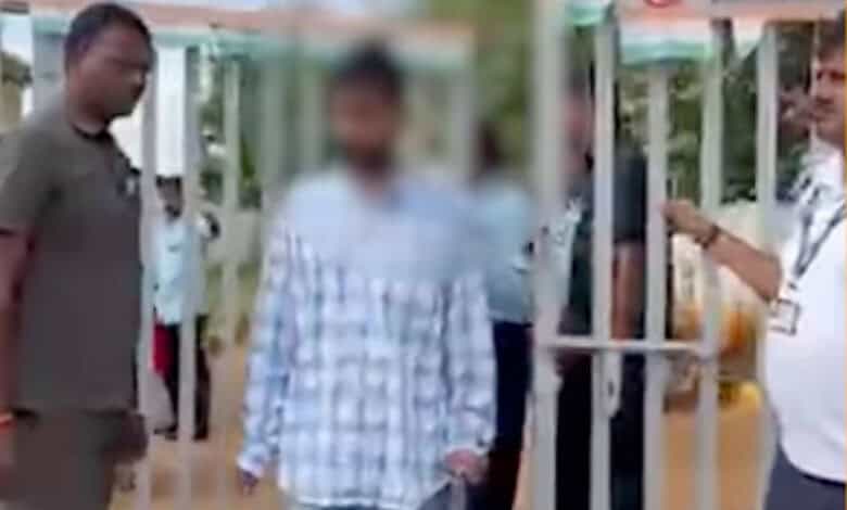 NEET PG aspirant arrives druk at exam centre in Rangareddy