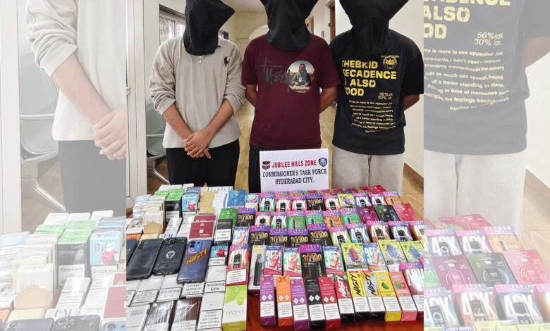 Hyderabad: 3 men detained for selling Vapes, foreign cigarettes
