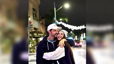 Hrithik Roshan and Saba Azad enjoying a night out in the city.
