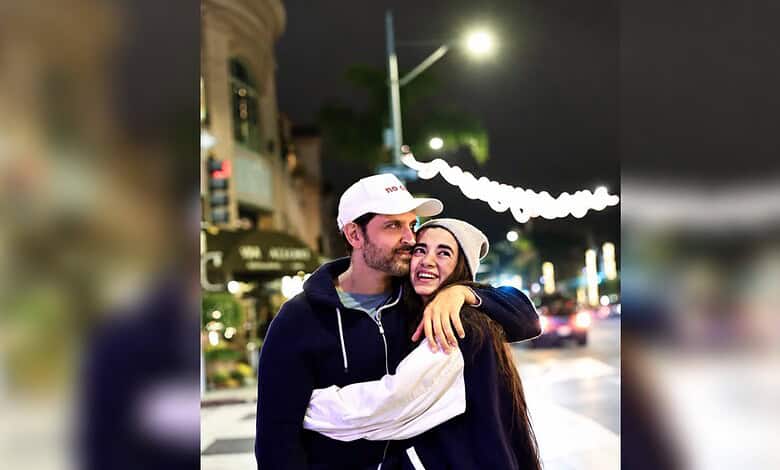 Hrithik Roshan and Saba Azad enjoying a night out in the city.