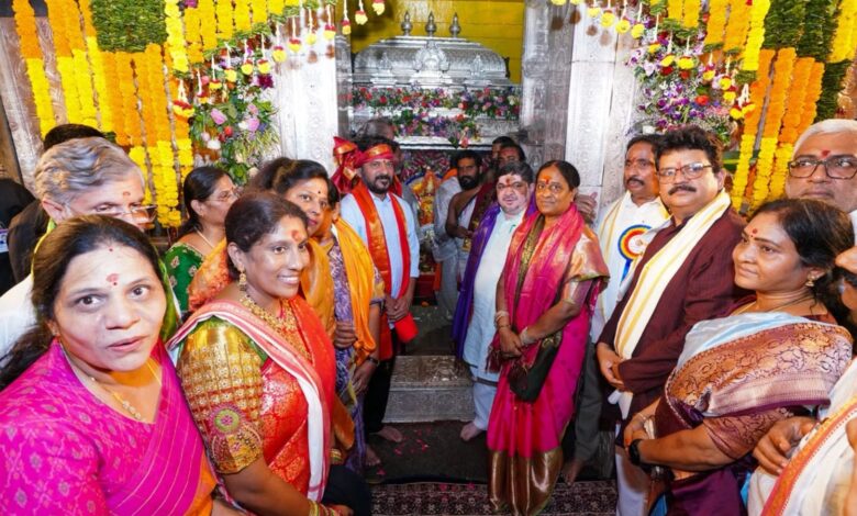 Telangana CM Revanth Reddy visits Secunderabad temple for Bonalu