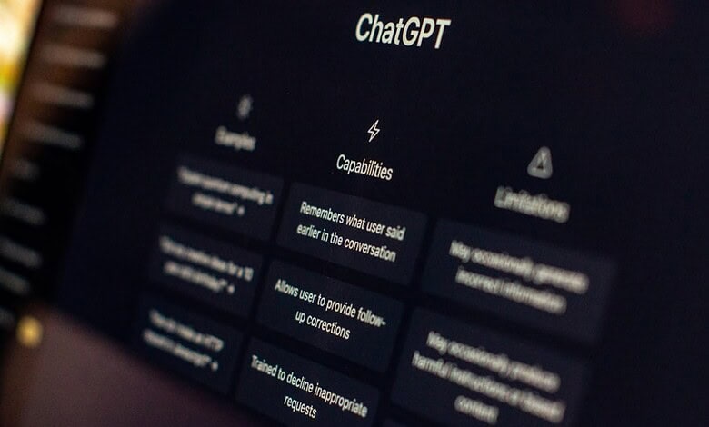 Screenshot of ChatGPT capabilities and features on a dark background.