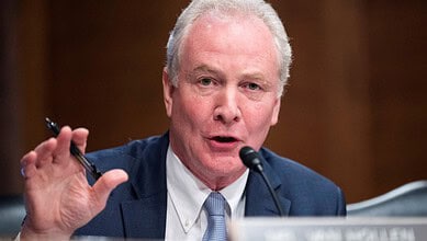 US senator speaking passionately during Senate hearing on West Bank incidents.