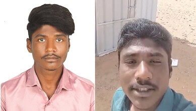 Portrait of a Telangana man who was trapped in the Saudi desert, now safely back home.