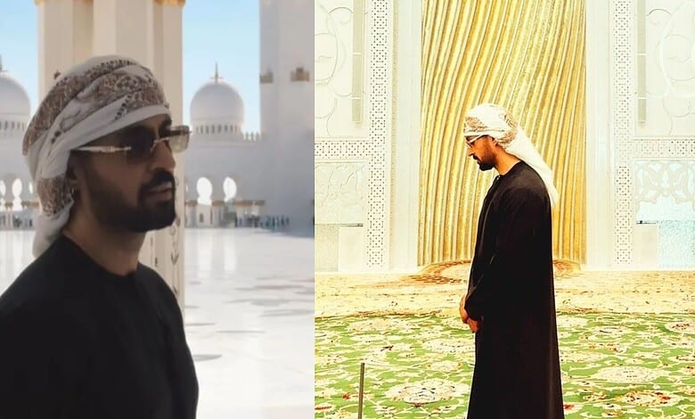 Diljit Dosanjh in traditional attire at Abu Dhabi mosque, viral video from the visit.
