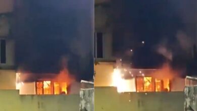 Fire at Tirumala Hills in Manikonda